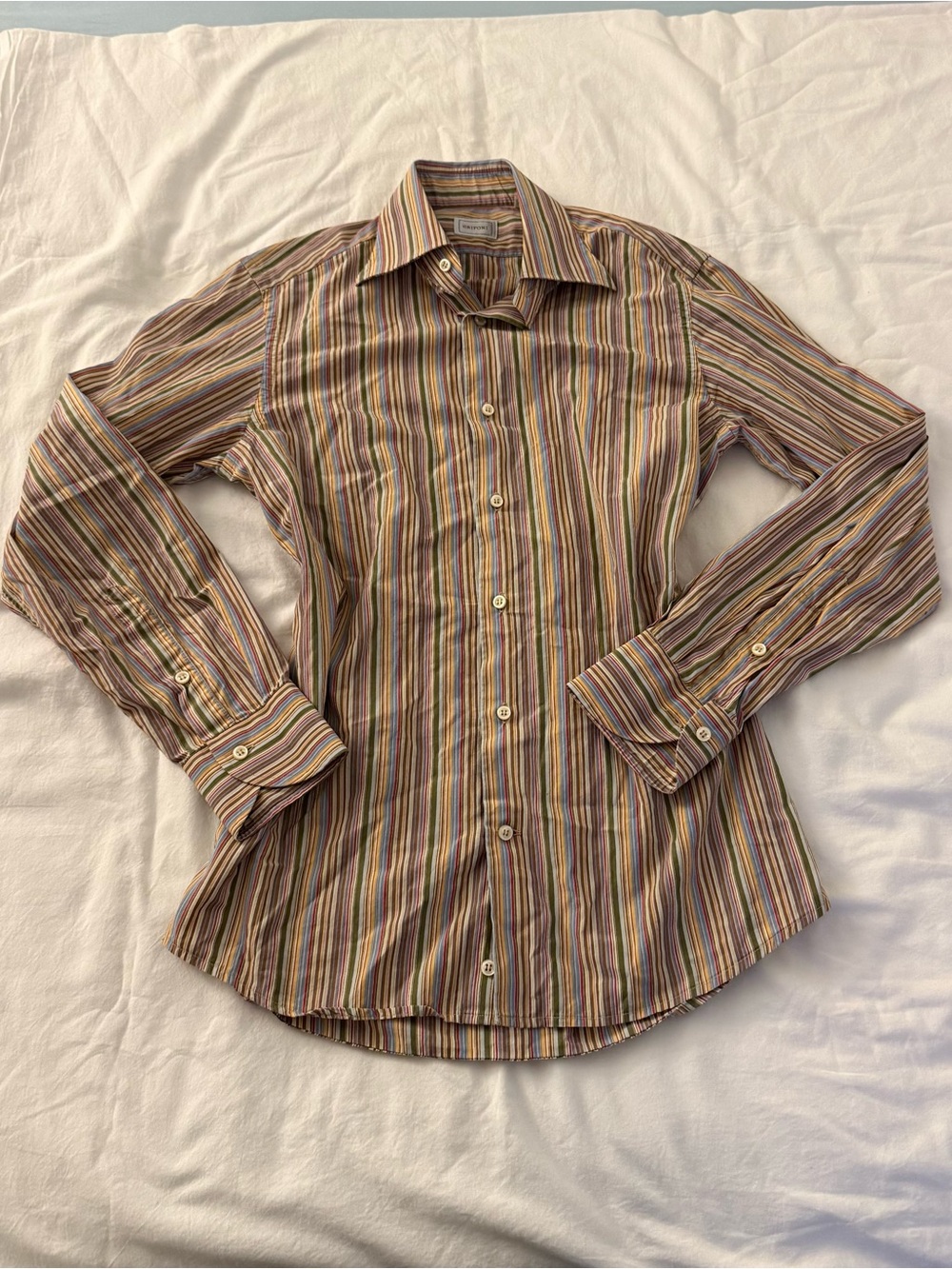 Men's Grifoni striped button up shirt with vertical stripes size Small